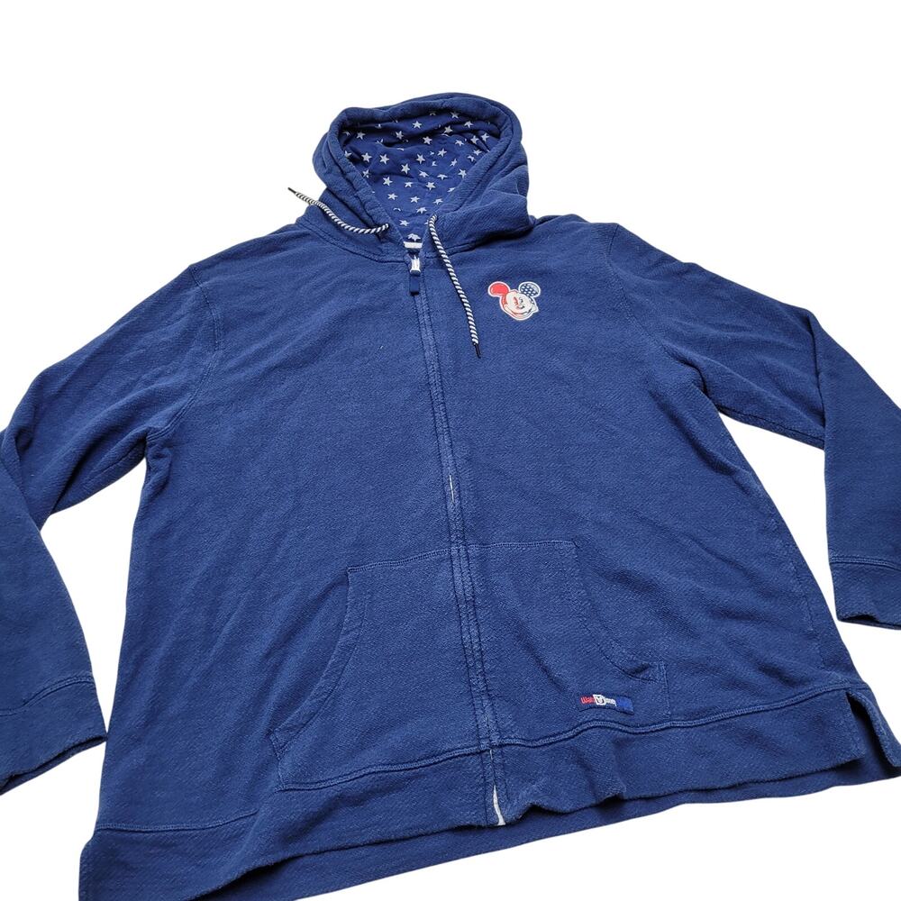 Disney Parks Disneyland Mickey American flag hoodie full zip jacket knit